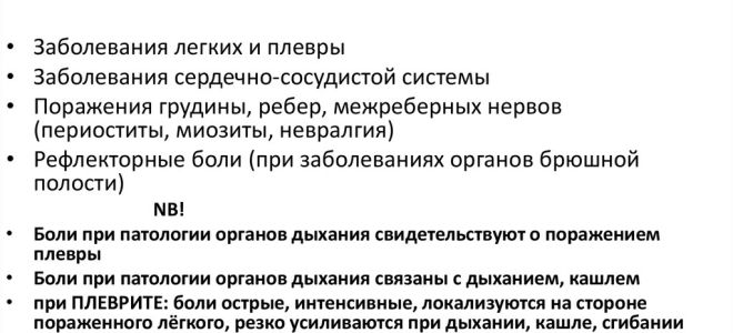 Причины развития боли в левой области грудной клетки